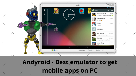 Andyroid - Best emulator to get mobile apps on PC